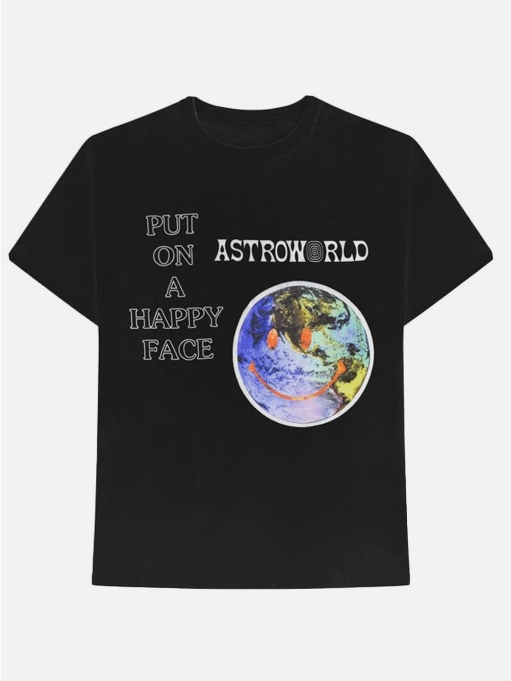 Astroworld Put On A Happy Face Black Graphic Tee